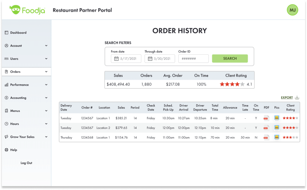 Order History